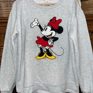 Disney Women's Gray Minnie Mouse Sweatshirt size large